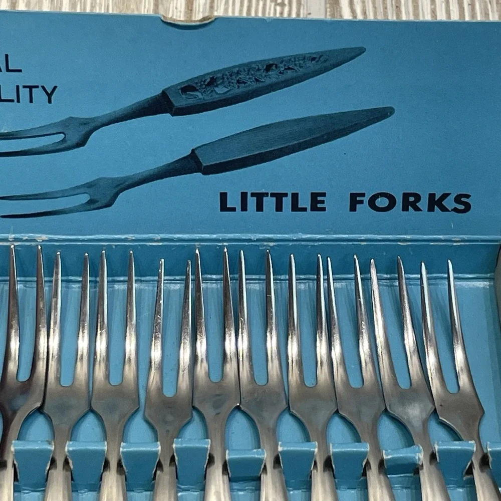 VTG Set Of 2 Little Fork Set 12 Stainless Steel Relish & Hors D'oeuvre Japan 4